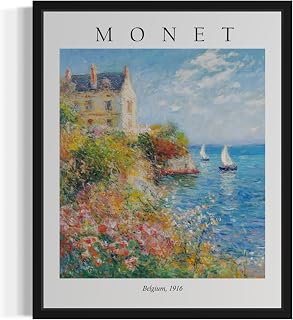 Belgium Claude Monet Wall Art Print Poster, Impressionist Painting Wall Art Wall Decor, for Bedroom and Living room Bathroom Decor 116 (Belgium, 20"L x 16"W, Unframed)