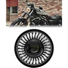 Motorcycle 5.75" LED Headlight Anti-glare, 5 3/4 inch Round Light with Projector Hi-Lo Beam/Amber White DRL/Start-up Gradient Welcome Halo