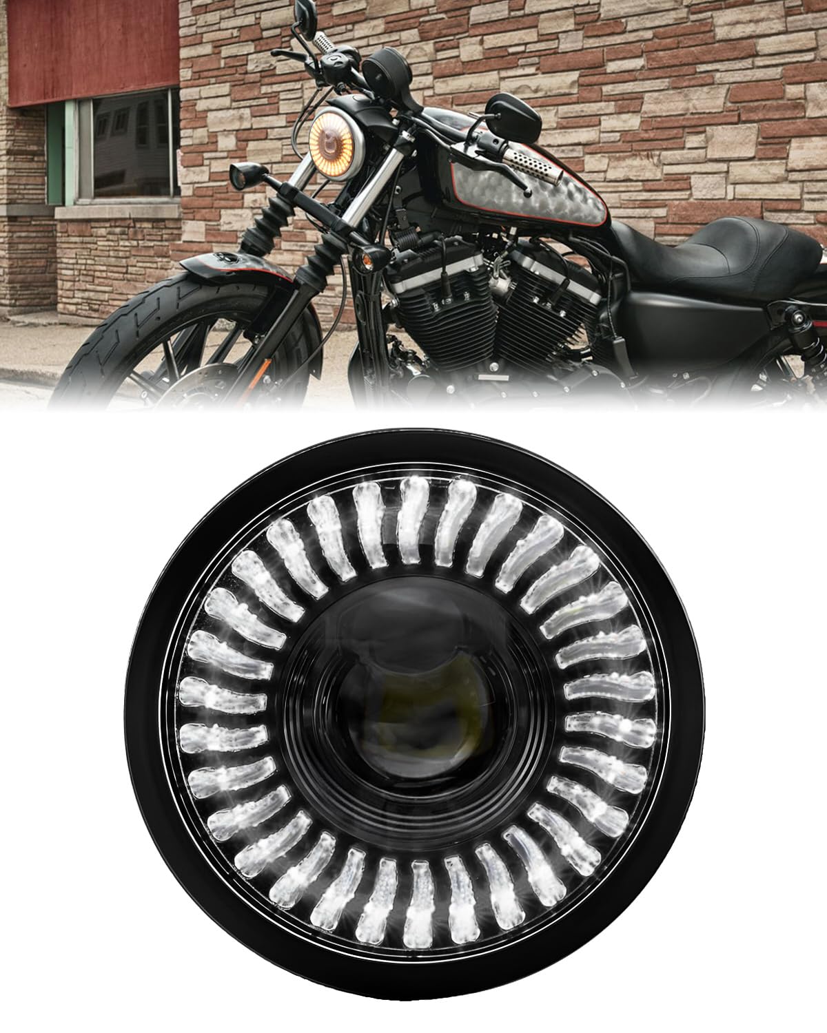 5.75 Inch LED Headlight Fits for Harley Iron 883, Nightster, Dyna Low Rider