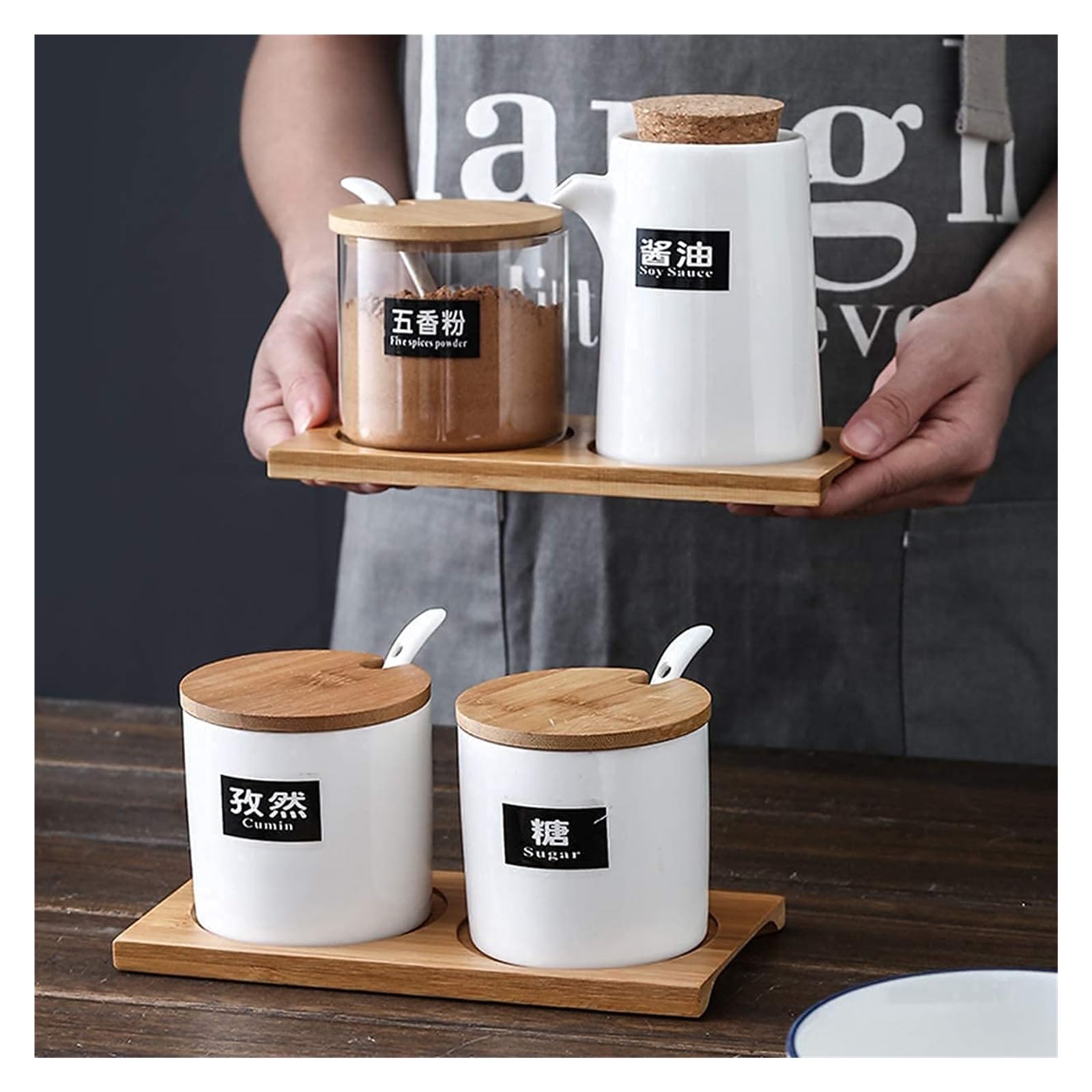 Set Olio e aceto Dispenser for Olio e aceto, vasetto for Bottiglia di sciroppo d'Acero for Salsa di soia e Olio in Ceramica Bianca in Ceramica 350 ml / 490 ml Oliera(M)
