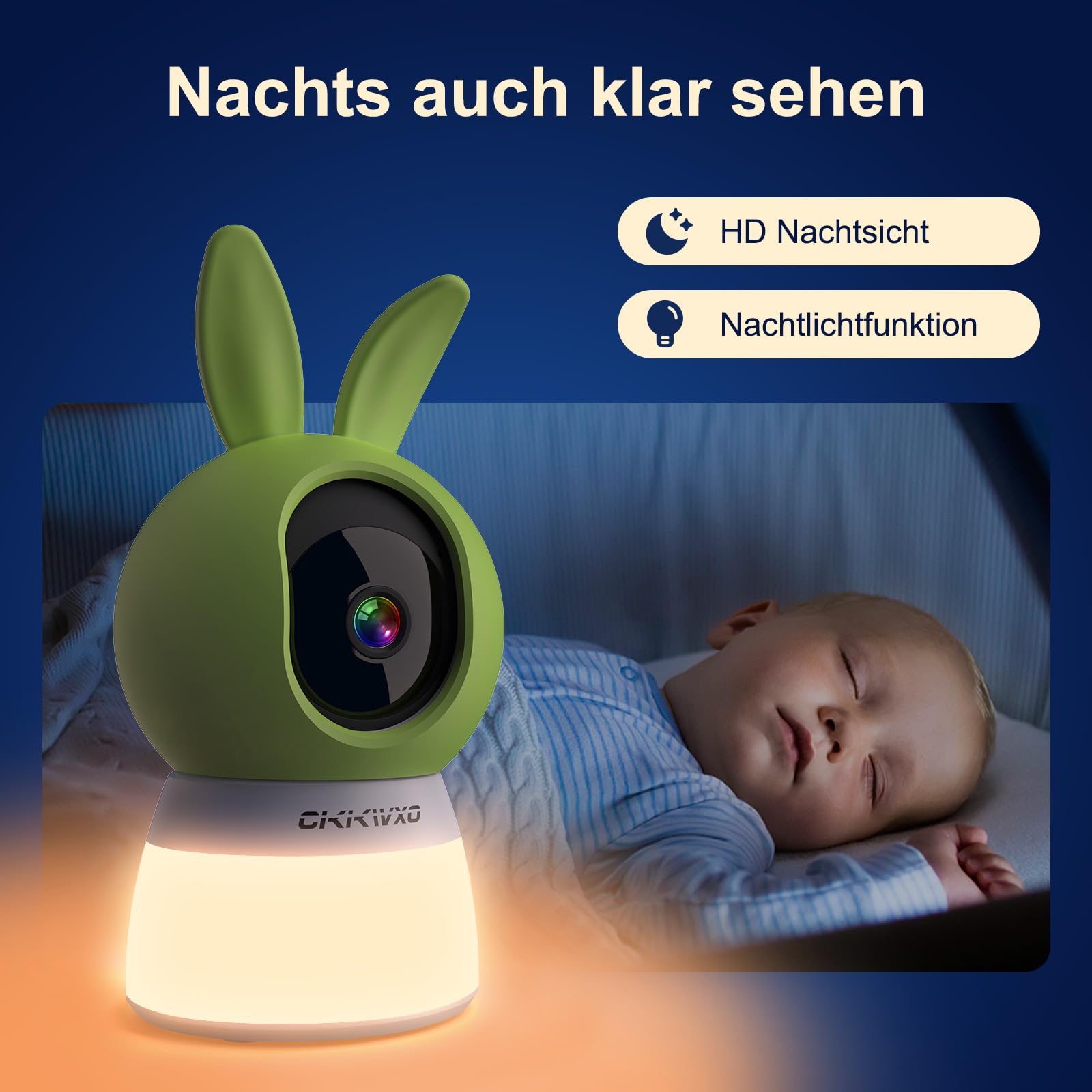 2K Überwachungskamera Innen, 2.4/5Ghz WLAN Kamera Überwachung | 360 Grad Kamera mit Nachtsicht, Bewegungserkennung, Auto-Tracking, Privatmodus, Nachtlichtfunktion für Baby Monitor