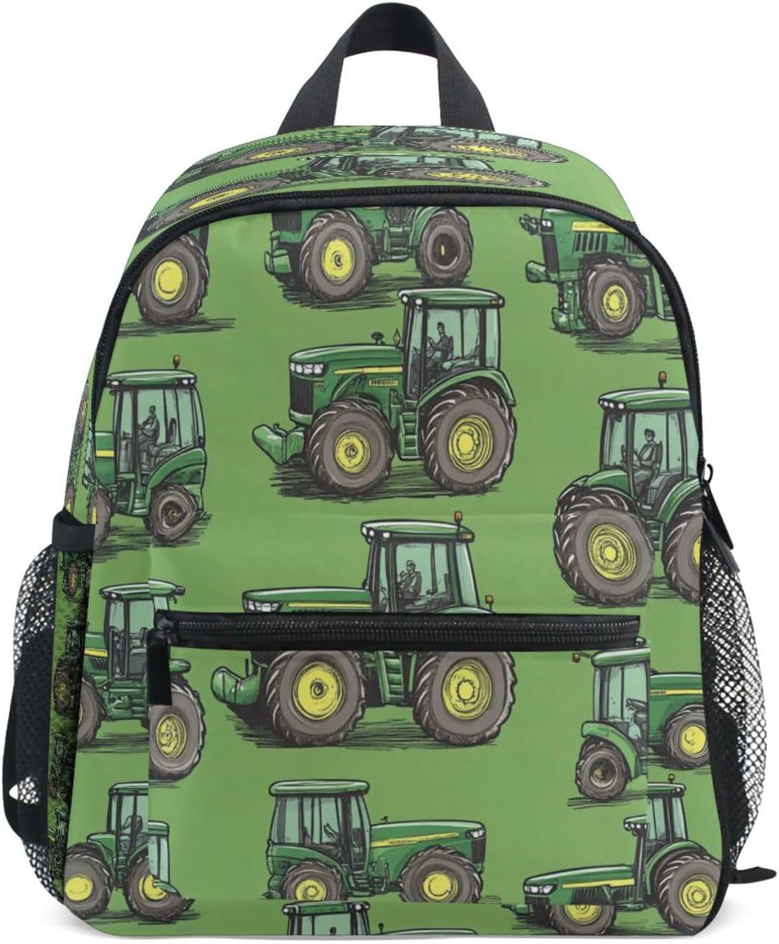 Childish Tractors Green Toddler Backpack Birthday For Boys Girls Durable Kids School Book Bag