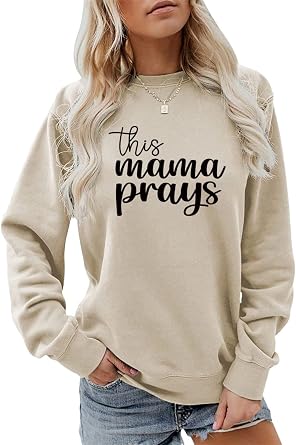 This Mama Prays Sweatshirt Long Sleeve Christian Shirt Inspirational Sweatshirt Religious Crewneck Sweatshirt
