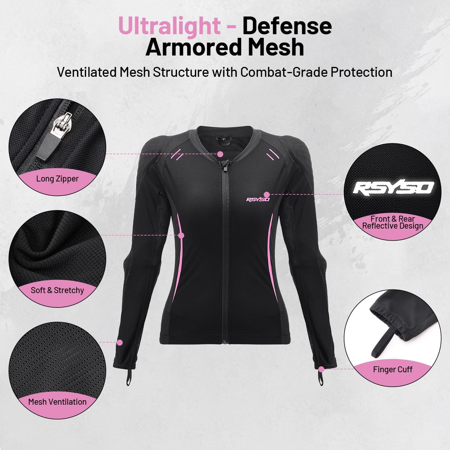 Women's Mesh Motorcycle Jacket with CE Certified Protective Jacket Motorcycle Riding Shirt for Motorcycle Bicycle - Image 2