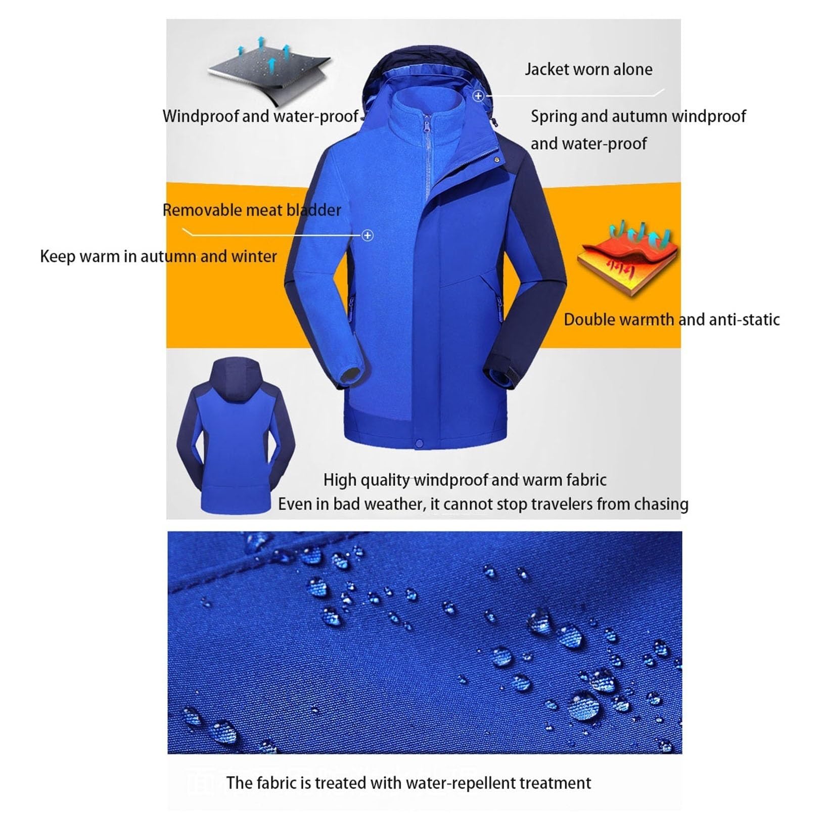 Set Tute Da Sci Invernali Da Uomo, Tuta Da Sci Da Uomo In Due Pezzi Impermeabile Calda Antivento Allentata Alla Moda Invernale, Set Di Tute Da Sci Calde E Spesse Per Adulti