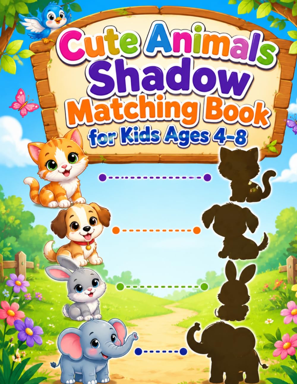 Cute Animals Shadow Matching Book for Kids Ages 4–8: An Engaging Early Learning Activity Book to Boost Focus and Visual Skills