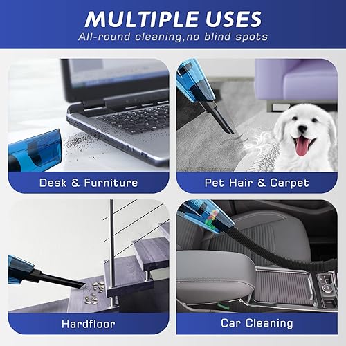 Miniatura 3 de SIYNZEM Aspiradora de mano inalámbrica mejorada de 10000 PA, aspiradora de mano con luz LED, aspiradora recargable sin cable, aspiradora de mano,