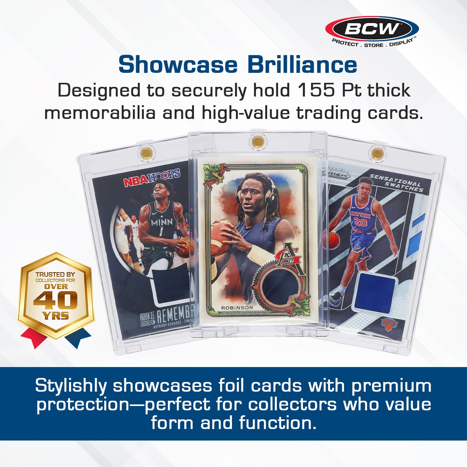 Arrow Corner Magnetic Card Holders – 155PT – 5 Pack | Gold Magnet Protection for Sleeved Trading Cards | Fits Chrome, Refractor, Optic & Prism Cards