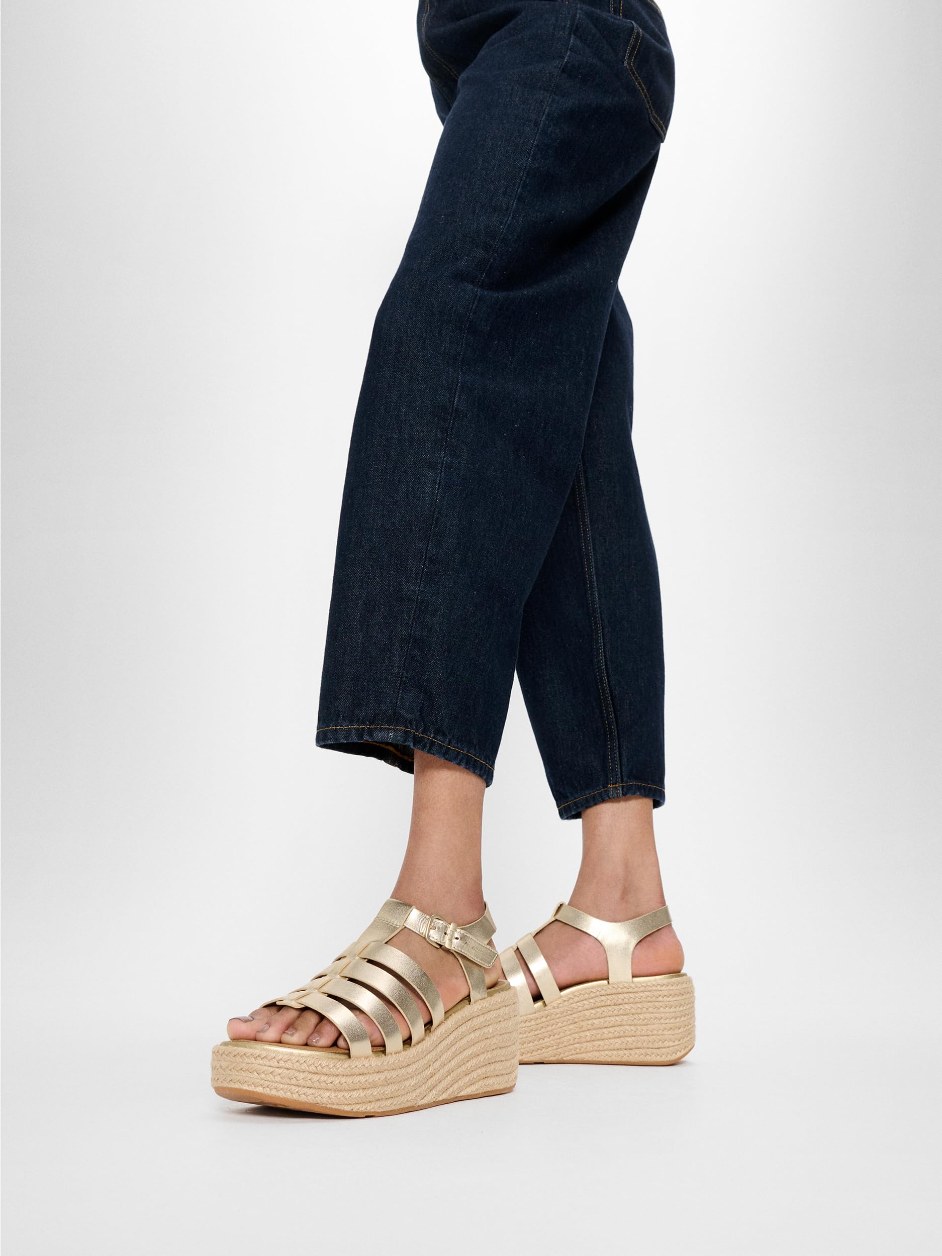 Fitflop Kobiety Platfforms Espadr. Leather Fisherman Wedge SandalsSandał na koturnie