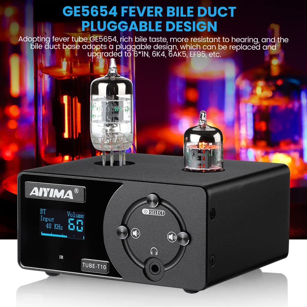 Buy AIYIMA T10 JAN5654 Tube Vacuum Preamplifier Audio Decoder Bluetooth