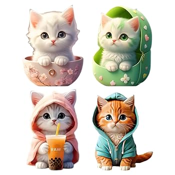 Amazon.co.jp: Gerinkoken 車芳香剤 可愛い 猫芳香剤 4個セッド