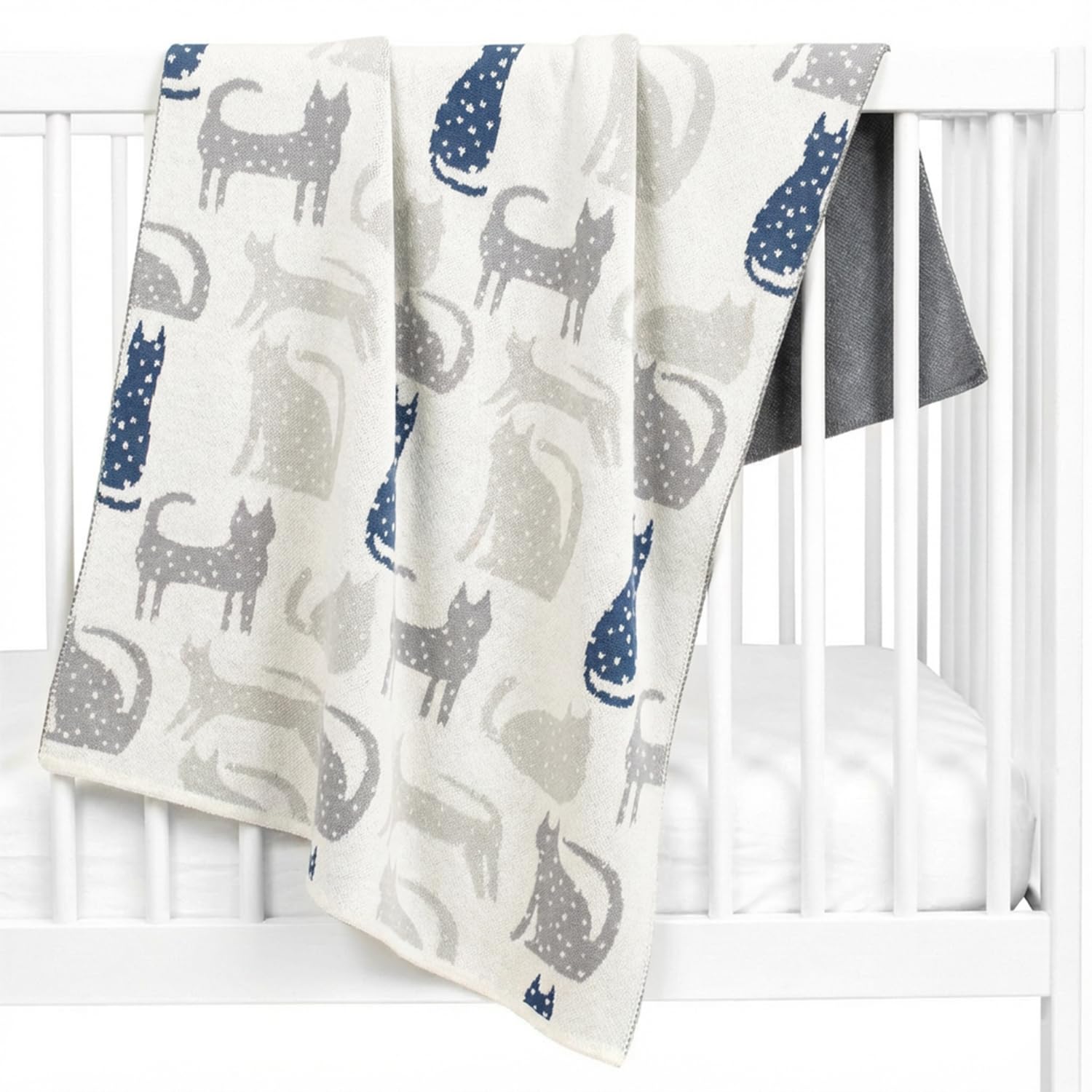 Couverture coton bio pour poussette Sevira Kids chat 80 x 100 cm