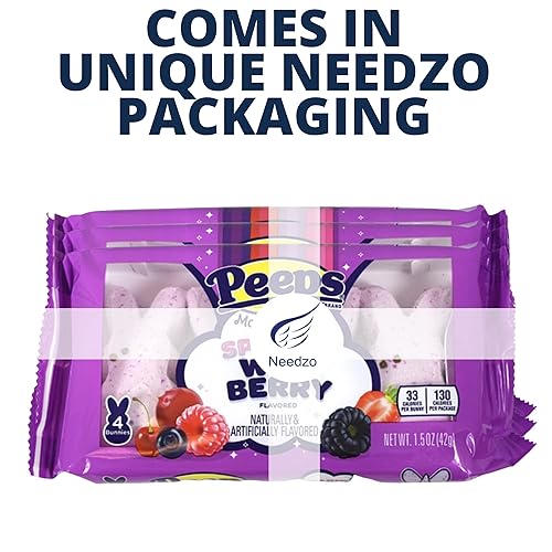 Miniatura 5 de Peeps Marshmallow Candy Edición Limitada, malvaviscos brillantes con sabor a bayas silvestres, caramelos gourmet en forma de conejo morado, cesta de