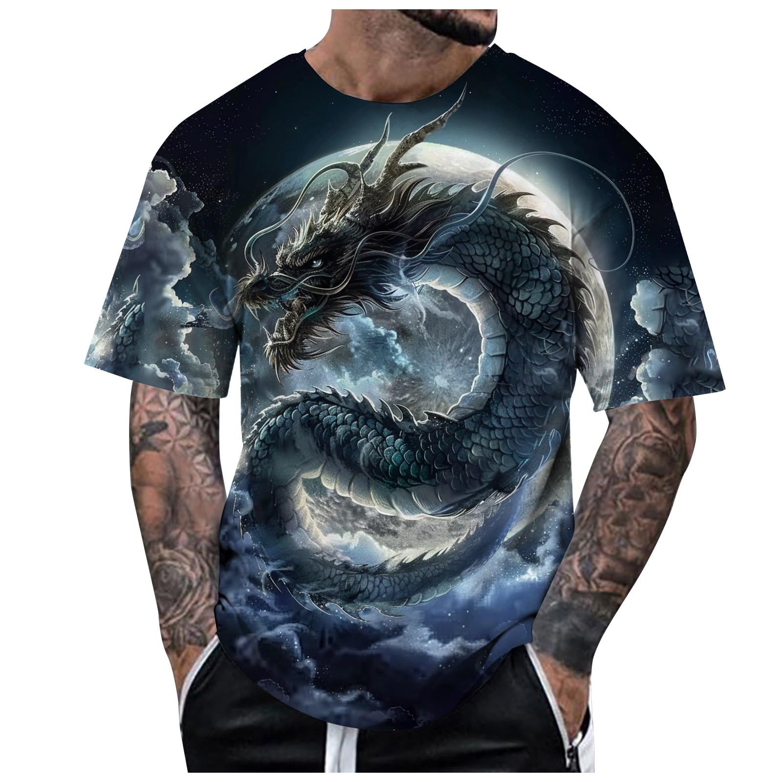 T-shirt imprimé col rond, manches courtes