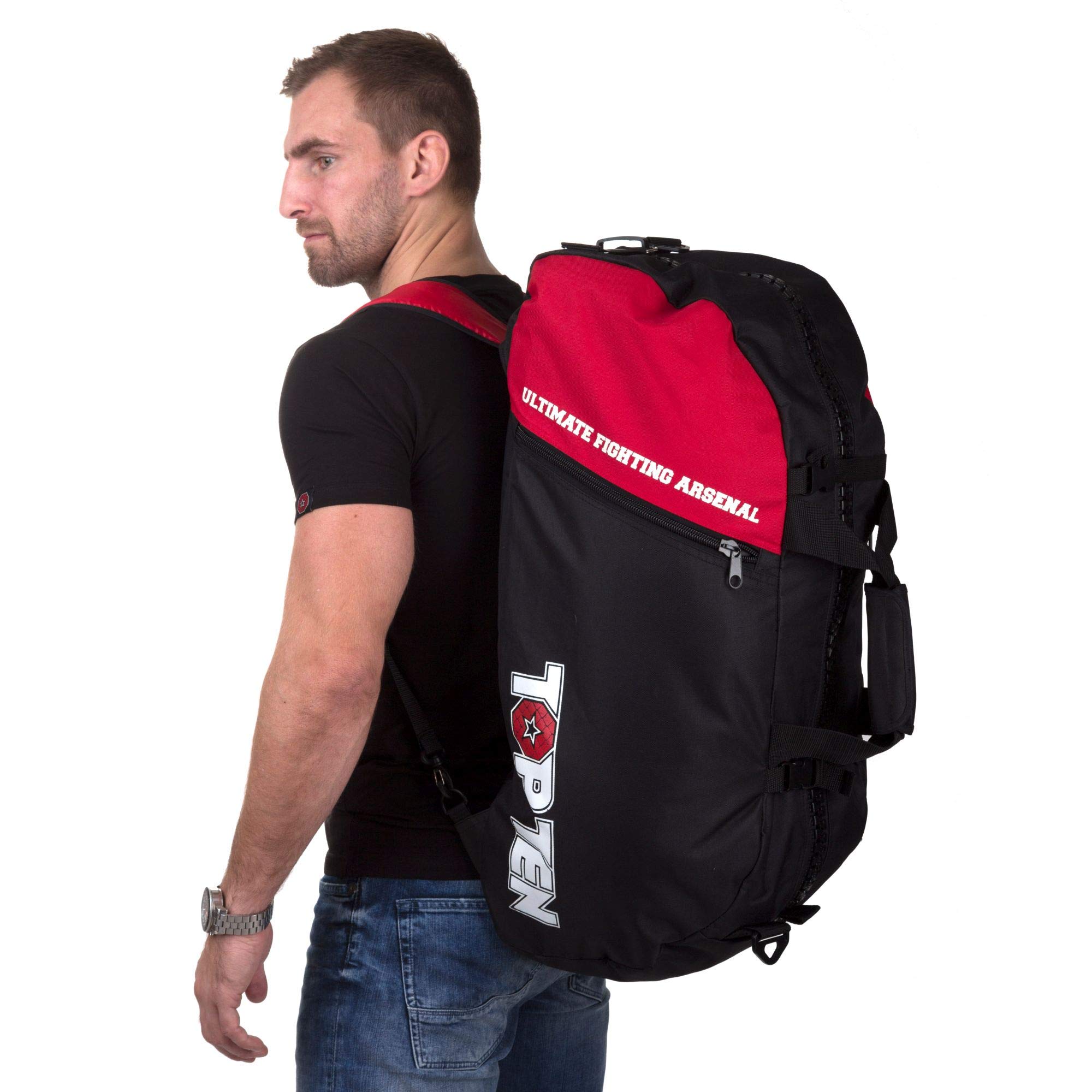 TOP TEN Rucksack-Tasche UFA 75x30x35 cm schwarz-rot