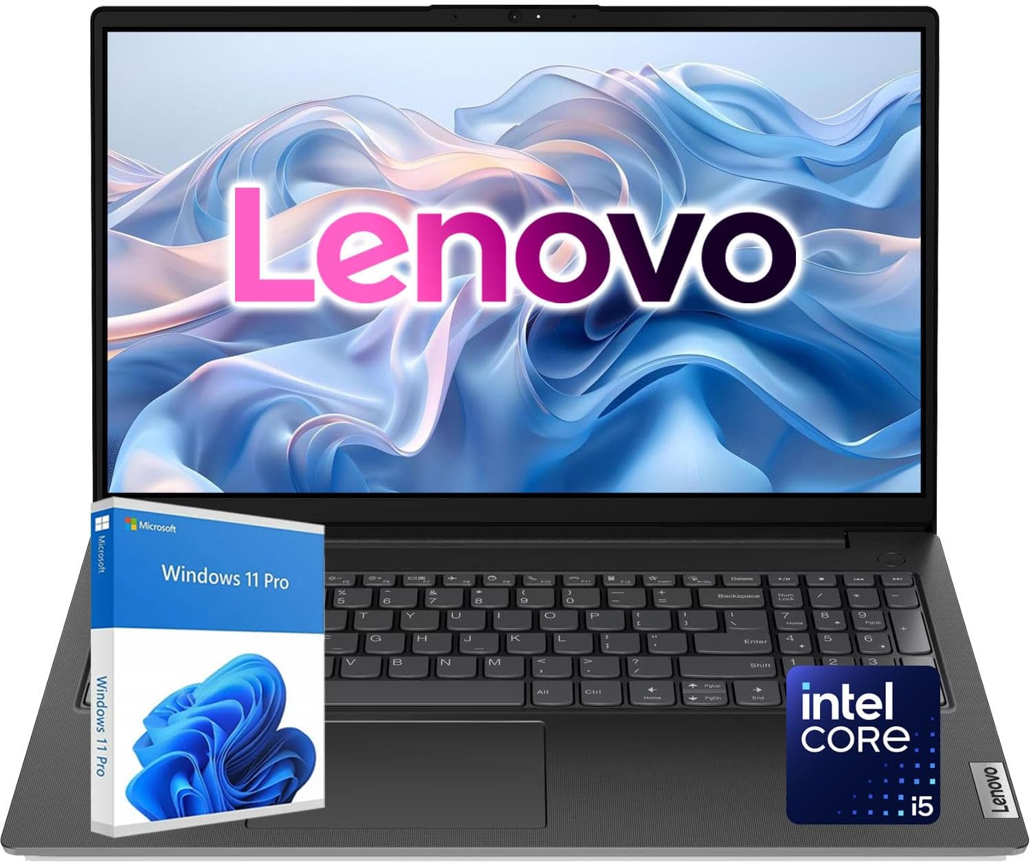 Lenovo V15 15.6" FHD Ultraslim Laptop | Intel Core i5 Processor | Windows 11 Pro | 32GB RAM | 1TB PCIe SSD | Full-Size Keyboard | 720P HD Camera with Privacy Shutter | Business, Office & Home Use