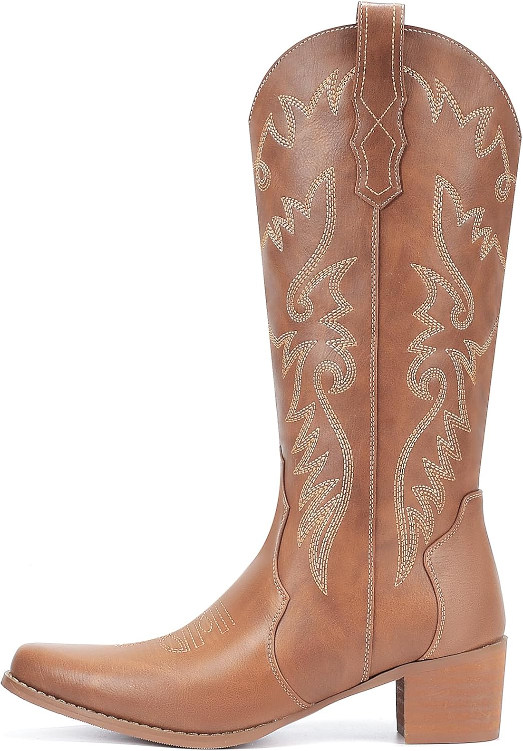 IXU Cowboy Boots Women Pointy Toe Women's Mid Calf Western Cowgirl Boots - Image 4
