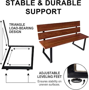 Park Bench Frames, Metal Bench Legs with Backrest Brackets