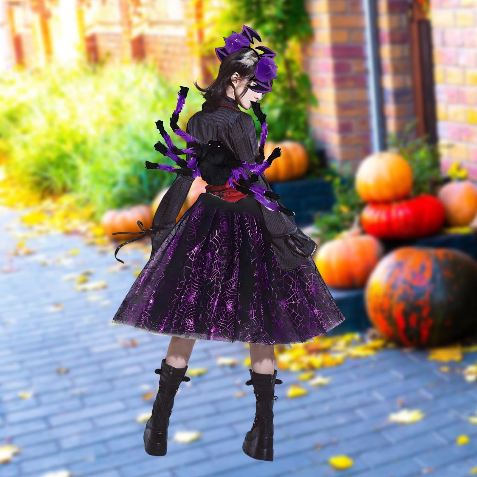 predolo Disfraz para Niñas Tutu Falda Diadema Diseño Único Adecuado para Escolares Celebraciones Halloween