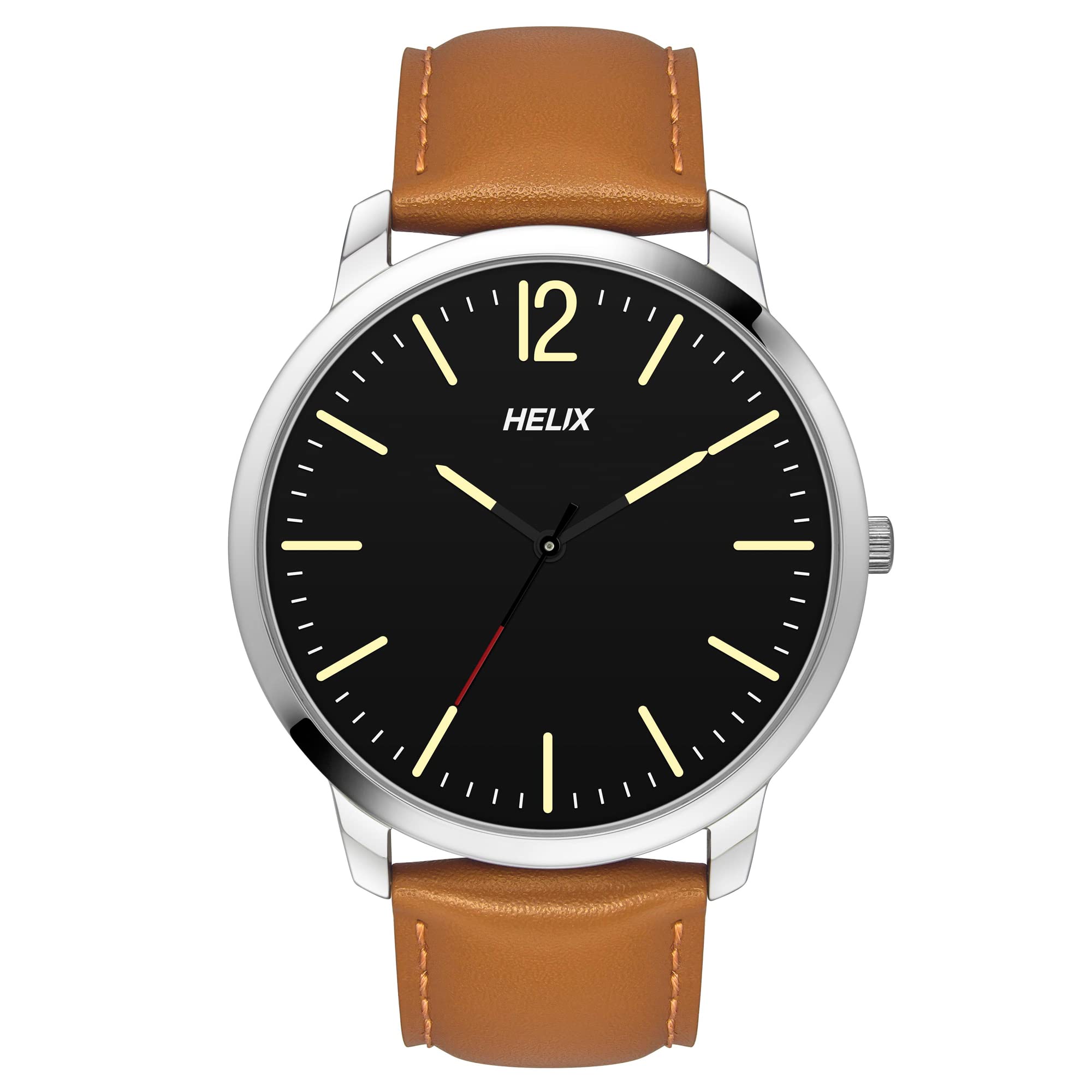 Helix by Timex Black Round Analog Watches for Men | Quartz Movement Leather Strap Men Watches | Upto 30 m Water Resistance with Buckle Closure | Gift for Men TW039HG09 (B0BQY1L9C3) Amazon Price History, Amazon Price Tracker