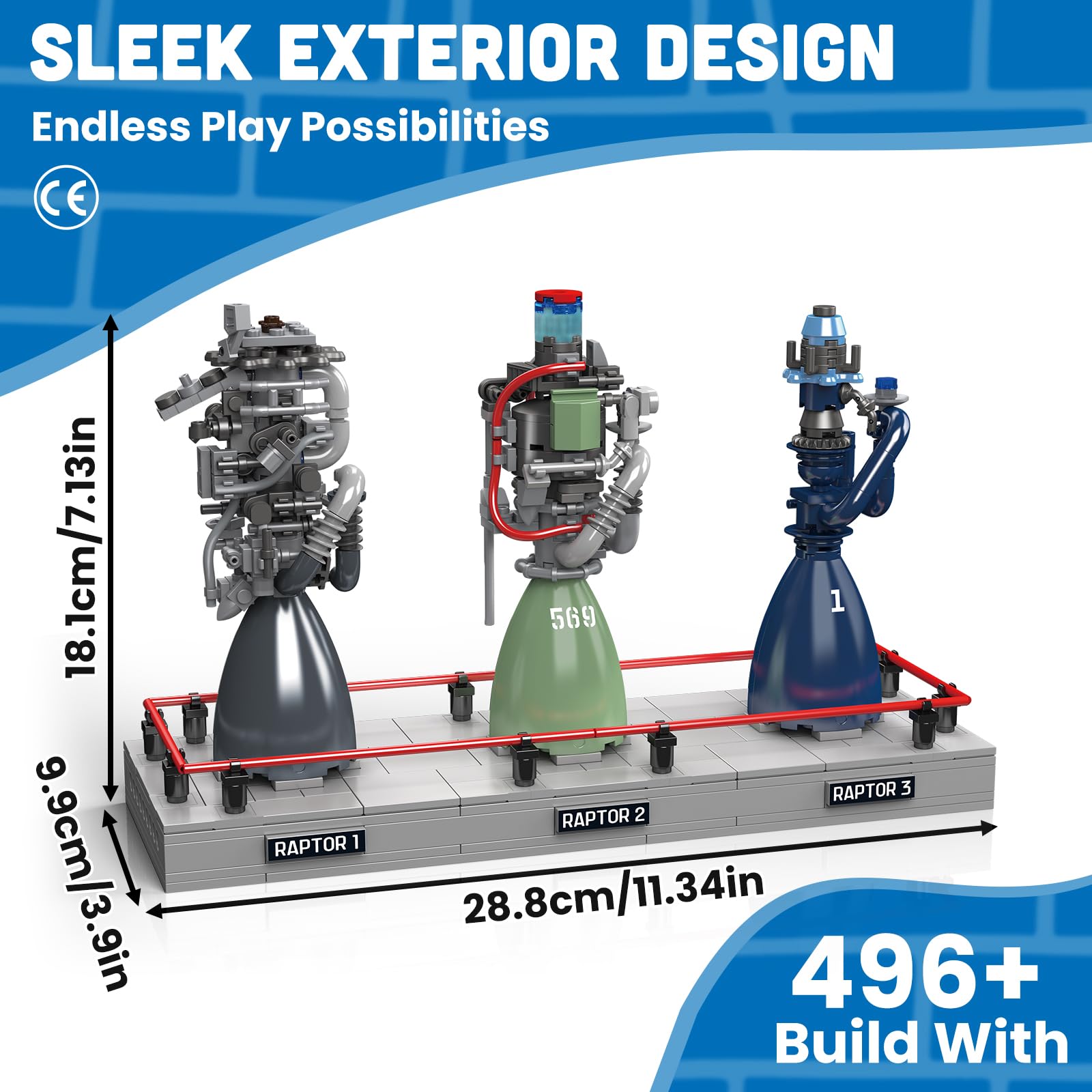 Mould King 10247 K di costruzione di motori a razzo, modello di