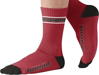 FOCO NFL Mens Official Primary Logo Wordmark Premium Crew Socks With Drawstring Ornament Bag