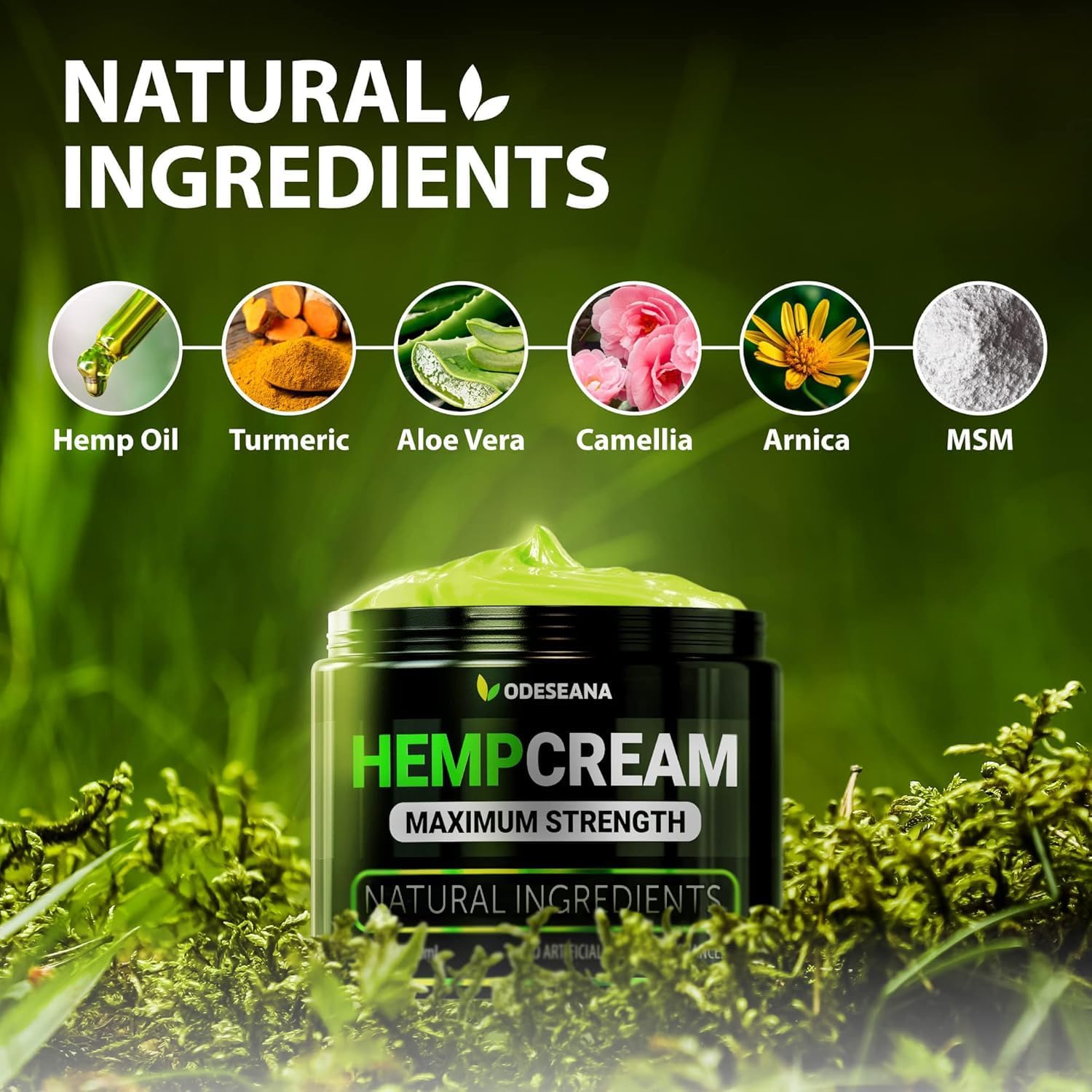 (2 Pack) Natural Hemp Cream - Maximum Strength Skin Care Gel - Cream with Hemp Oil, Arnica, MSM, Glucosamine, MSM, Aloe, Turmeric, Boswellia - Fast Absorption, Non-Greasy - 4 oz Total - Image 2