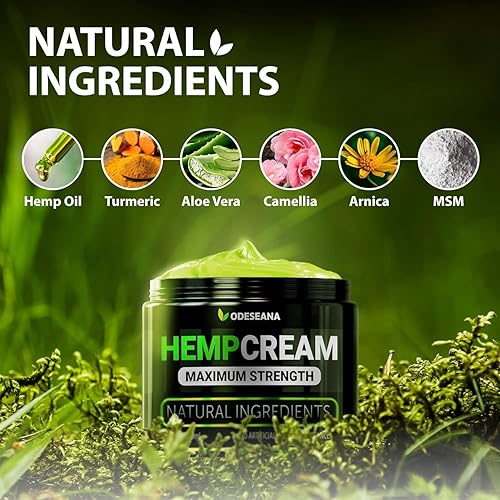 Miniatura 2 de Paquete de 2 crema de cáñamo natural, gel de máxima fuerza para calmar las molestias, crema con aceite de cáñamo, árnica, MSM, glucosamina, MSM,