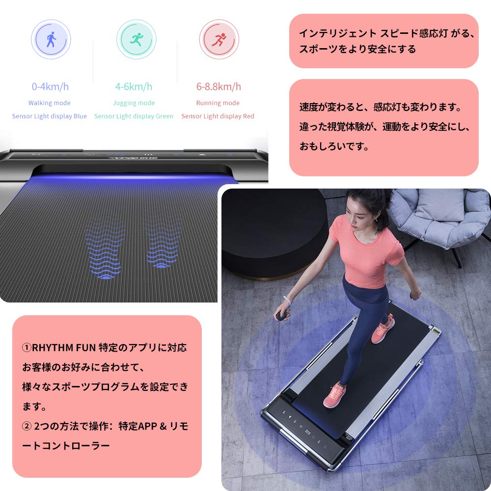 Amazon | RHYTHM FUN 家庭用 電動 ウォーキング ランニングマシーン 2 