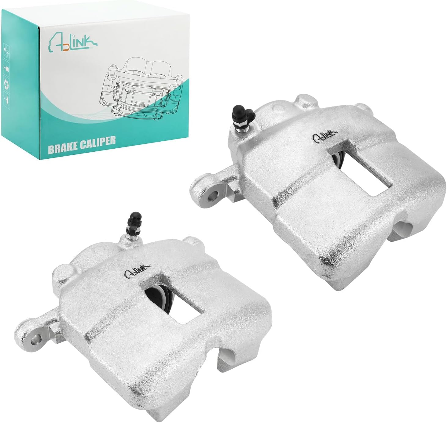 5017832AA 5017833AA Front Left Right Disc Brake Caliper Assembly Set 2PCS without Bracket Compatible with Chrysler PT Cruiser 2001-2010 2.4L 18-4780 18-4781 Front Driver and Passenger Side