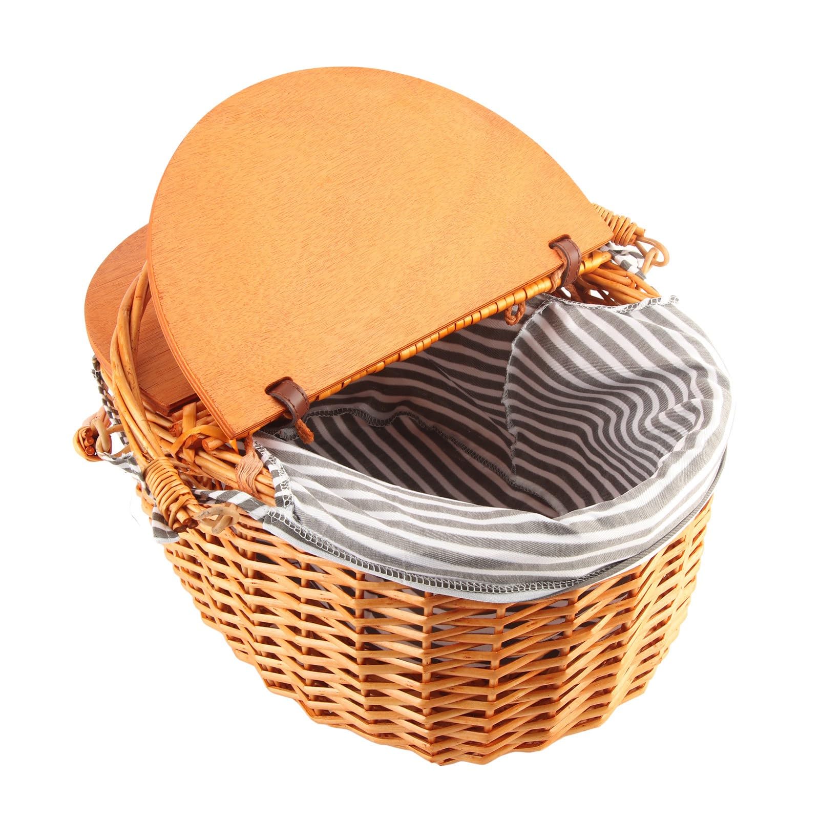 Cestino Da Picnic In Vimini BIRDSINYARD Con Coperchio E Fodera - Per 2 Persone, Design Rustico E Pratico - Foto 7