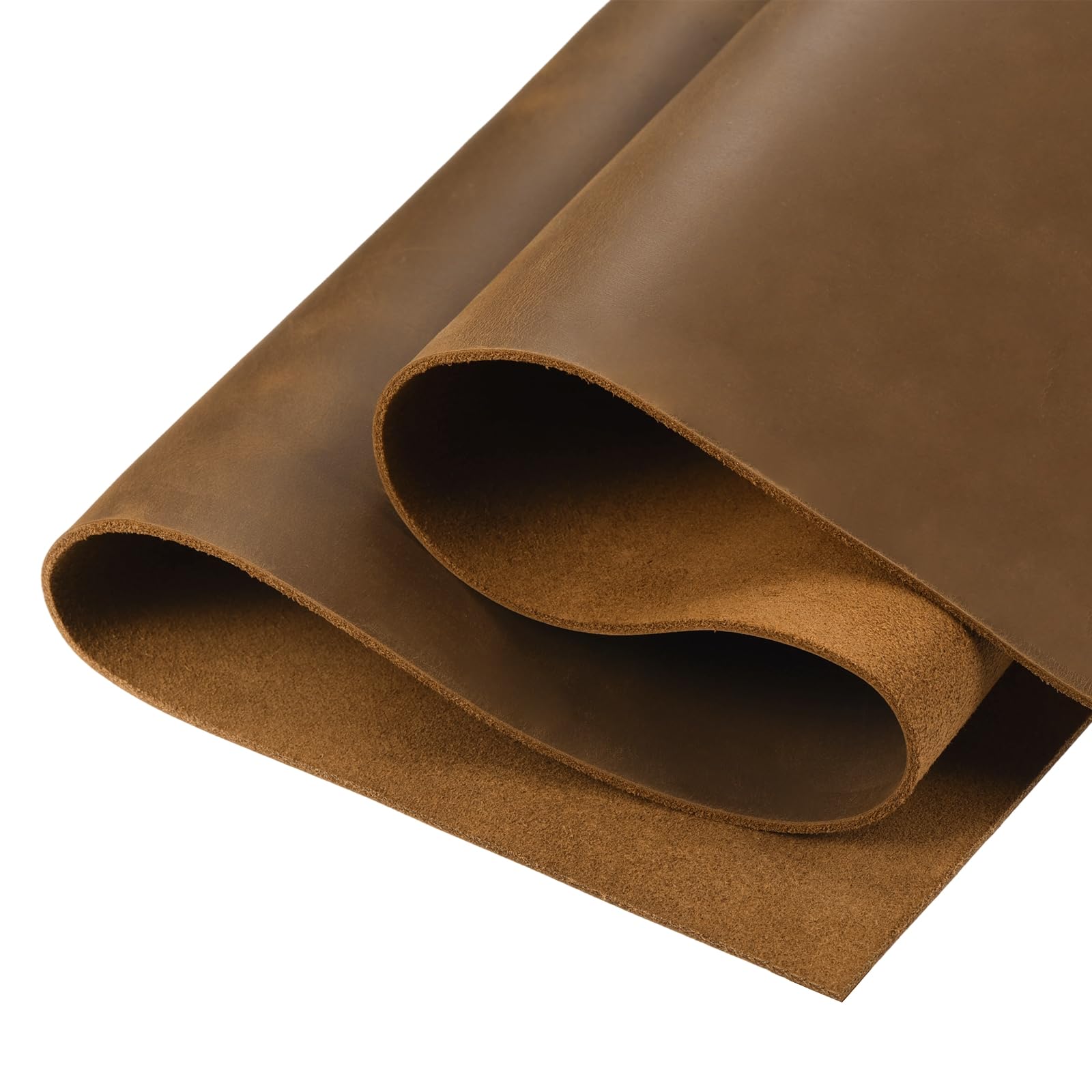 sourcing map Genuine Leather Sheets, 10" x 14" 4-5 oz (1.8-2mm) Thick Full Grain Leather Sheet Tooling Precut for Carving Engraving Molding Embossing Stamping, Yellow Brown
