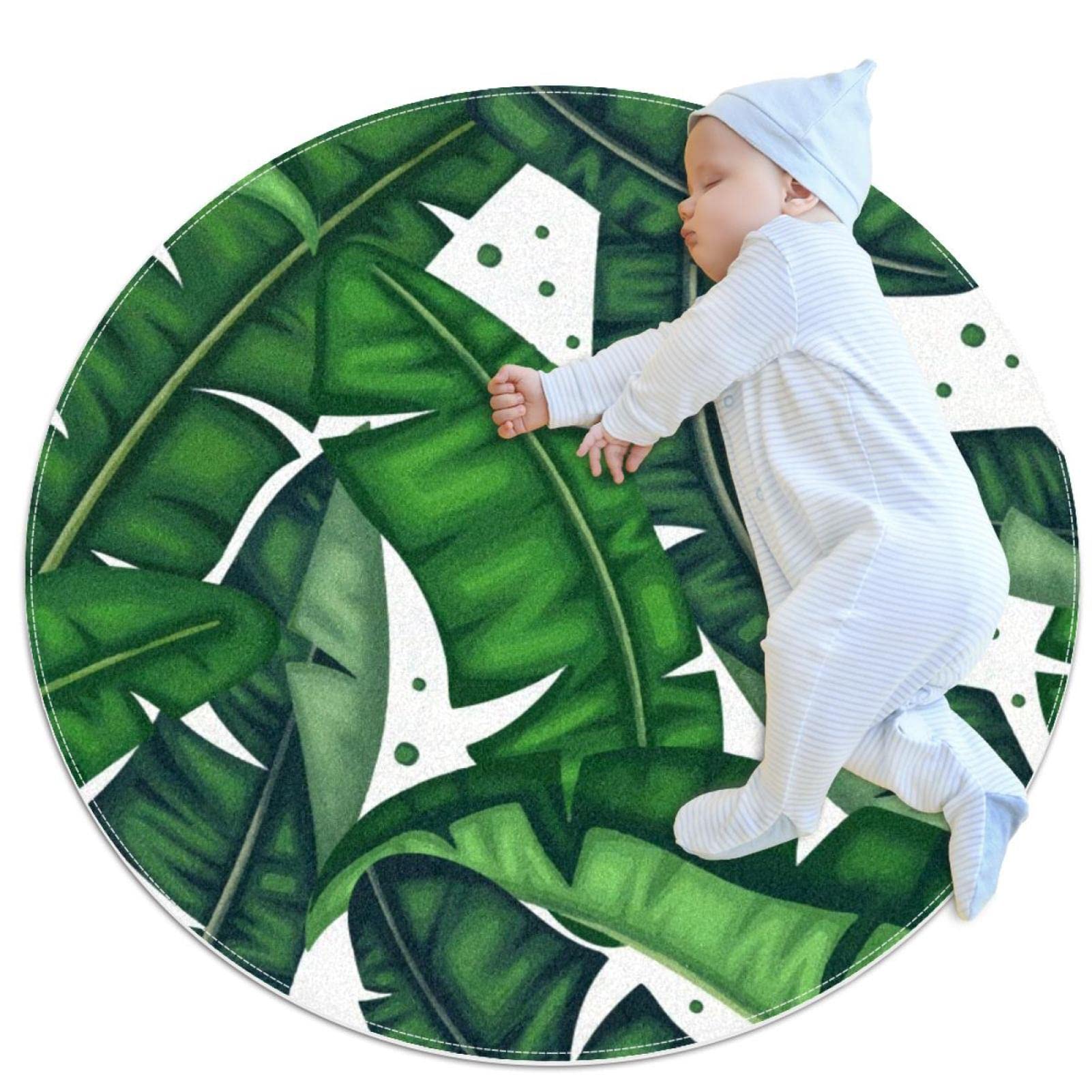 Tapis rond pour enfants JDEZ créez un coin d'éveil tropical dans leur chambre