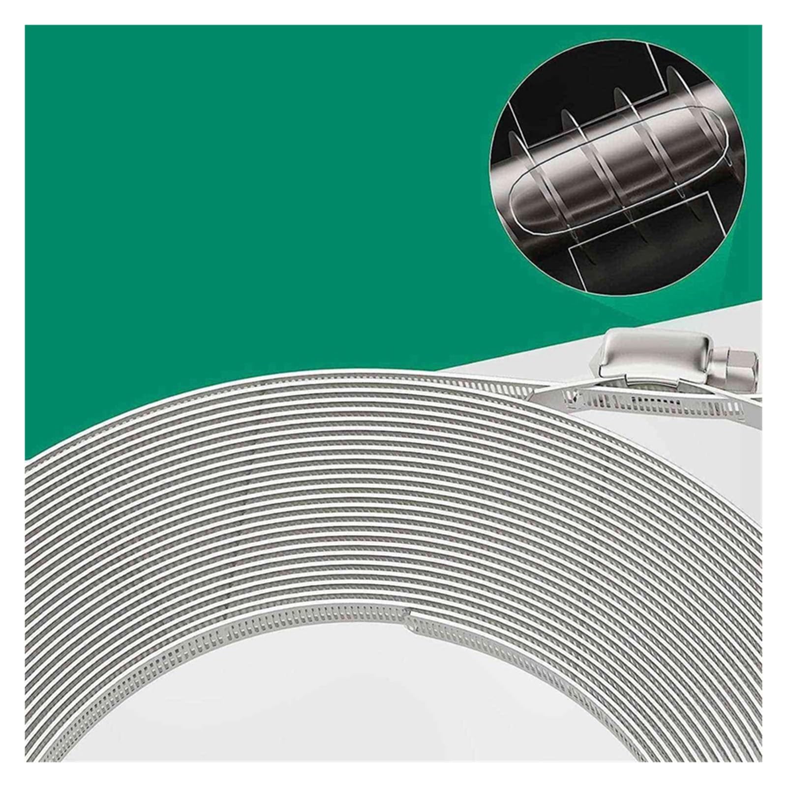 Schlauchschellen-Set, 10FT Edelstahl Schlauch Klemme Sortiment Kit, Worm Gear Band Schraube Rohr