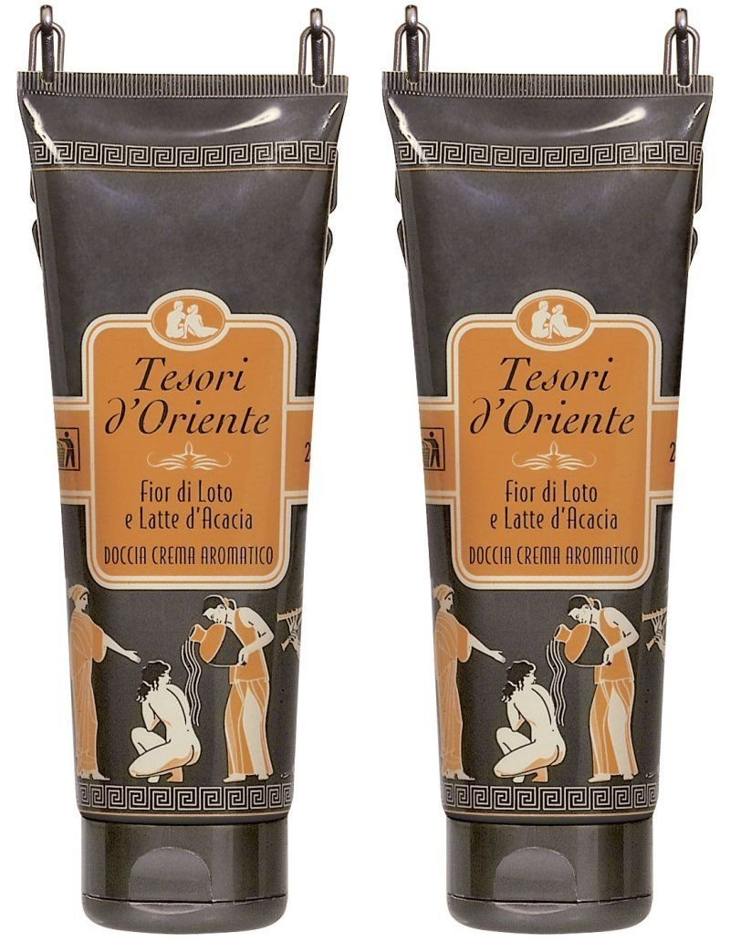 Tesori d'Oriente:"Fior di Loto" Lotus Flower and Acacia Milk Shower Cream 8.45fl.oz (250ml) Packages (Pack of 2) [ Italian Import ]