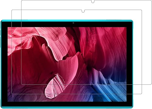 ZZB Paquete de 2 protectores de pantalla, película protectora de vidrio templado HD antiarañazos para tabletas ZB10 y YQ10S de 10.1 pulgadas, dureza