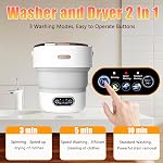 Portable Washing Machine,15L Collapsible Mini Washer with 3 Cleaning Modes Drain Basket Small Foldable Laundry Machine for Travel Camping Dorms RVs Apartments Baby Clothes Underwear Socks Delicates