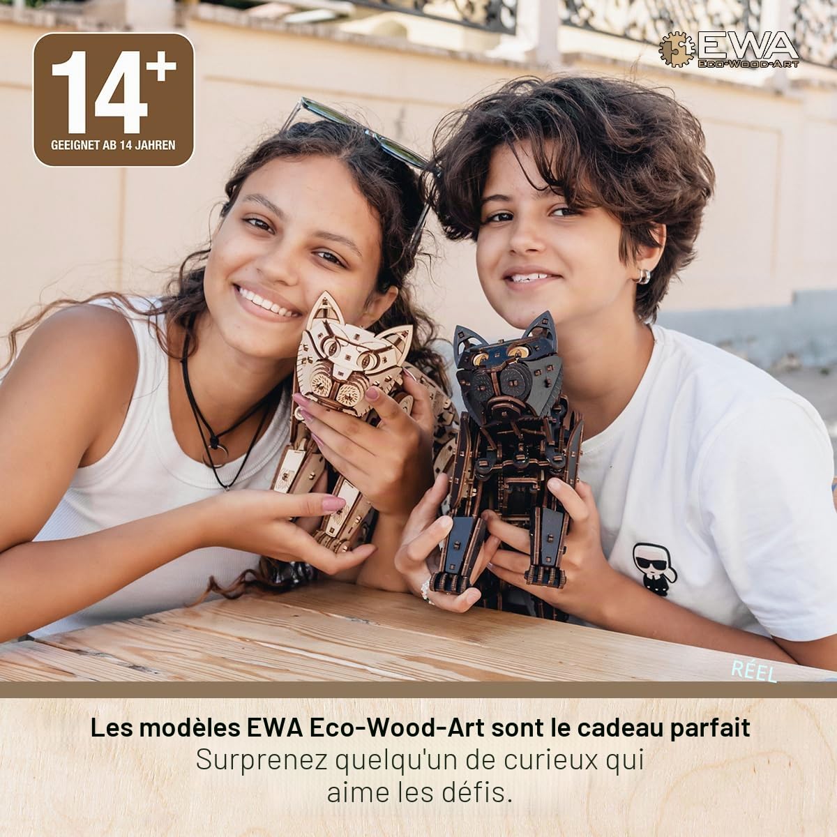 EWA Eco-Wood-Art - Tracteur avec mécanisme de Changement de Vitesse - Puzzle 3D mécanique en Bois - Puzzle pour Adultes et Adolescents - Assemblage sans Colle - 358 pièces