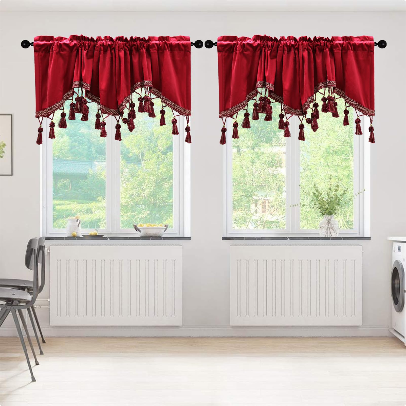 Tende Oscuranti Vintage Con Tazze Da Caffè | 106x114 Cm (2 Pannelli) | Termiche E Morbide - 2
