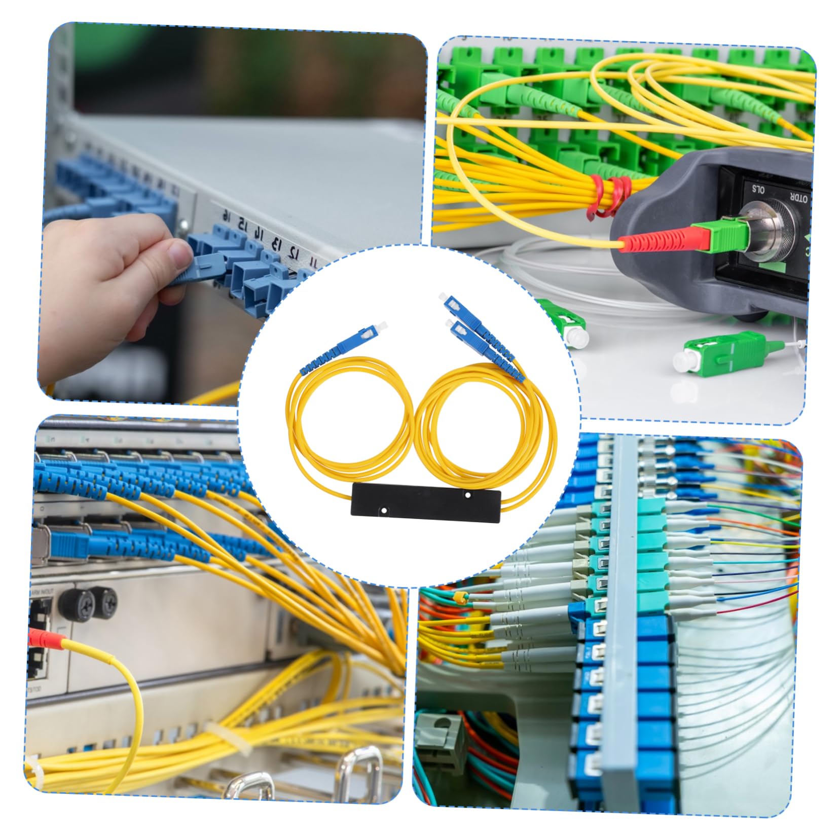 Angoily 5pezzi Splitter Ottico Fuso Professionale Per Cavi Fibra Ottica Compatibile Con Home Theater e Amplificatori Design Flessibile e Duraturo Diverse Lunghezze Per Ogni Necessità