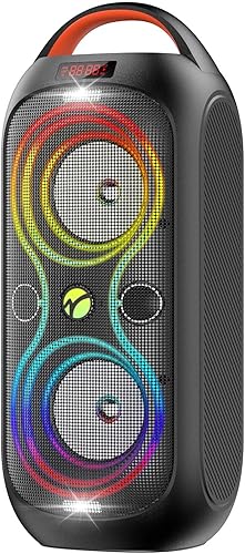 Altavoz Bluetooth portátil TWS inalámbrico, luces impulsadas por ritmo, altavoz estéreo de fiesta de 120 dB con Bluetooth 5.3, USBTFAUXFMMic, asa de disponible en Yaxa Guatemala
