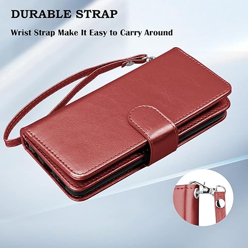 Miniatura 5 de Takfox Moto G Power 2022 - Funda tipo cartera para Motorola G Pure, de piel sintética con tarjetero de crédito, 9 ranuras para tarjetas, cierre