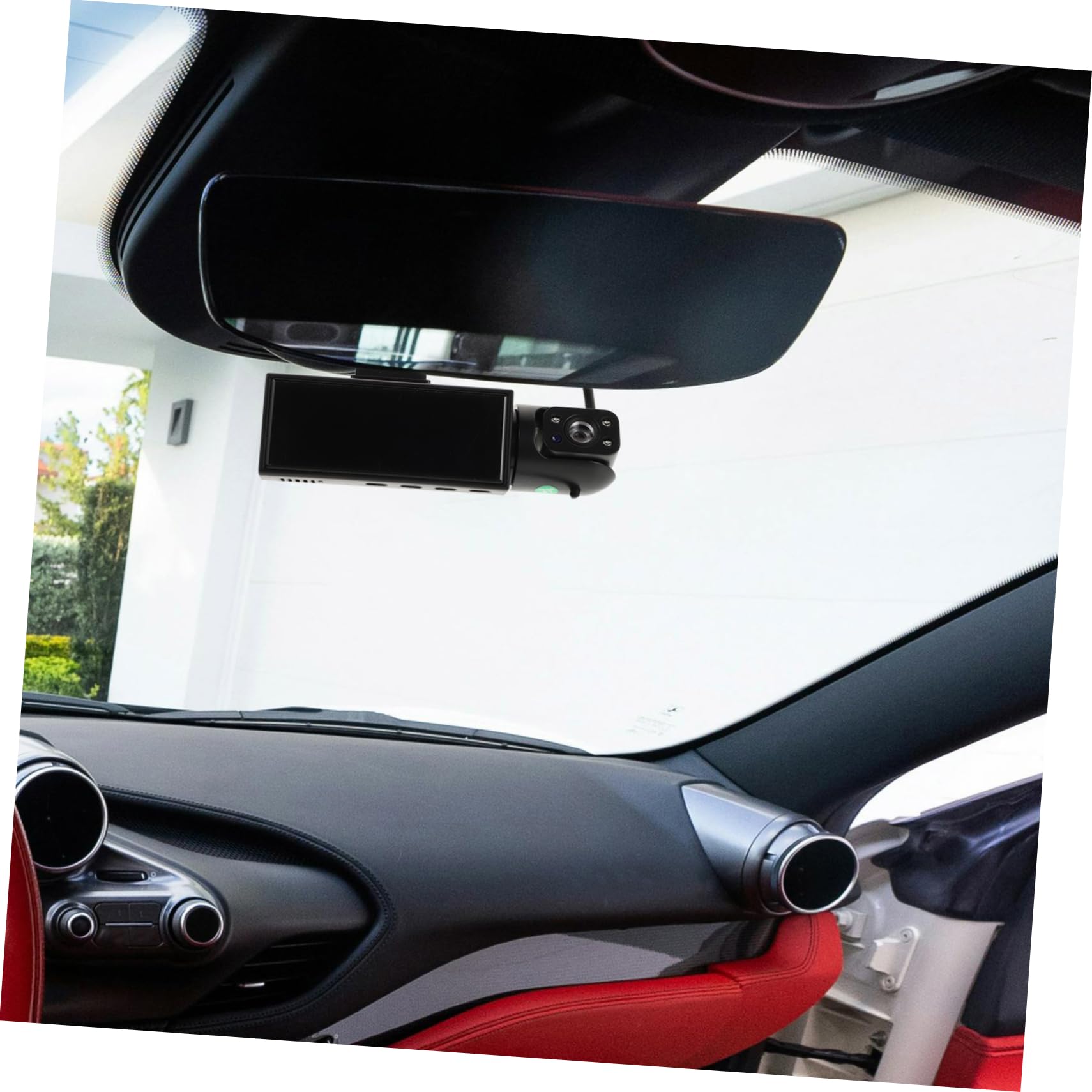 DOITOOL Cámara de Salpicadero Dual para Coche Grabación en Bucle y Visión Nocturna, Función Plug and Play, Material Plástico, Adecuado para Monitoreo Interior y Exterior del Vehículo