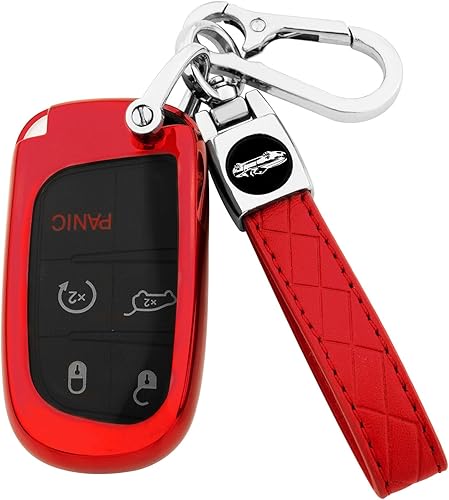 Miniatura 9 de Funda para llavero Jeep con llavero, carcasa de llave de TPU suave protección completa para Grand Cherokee Renegade Chrysler 200 300 Dodge RAM