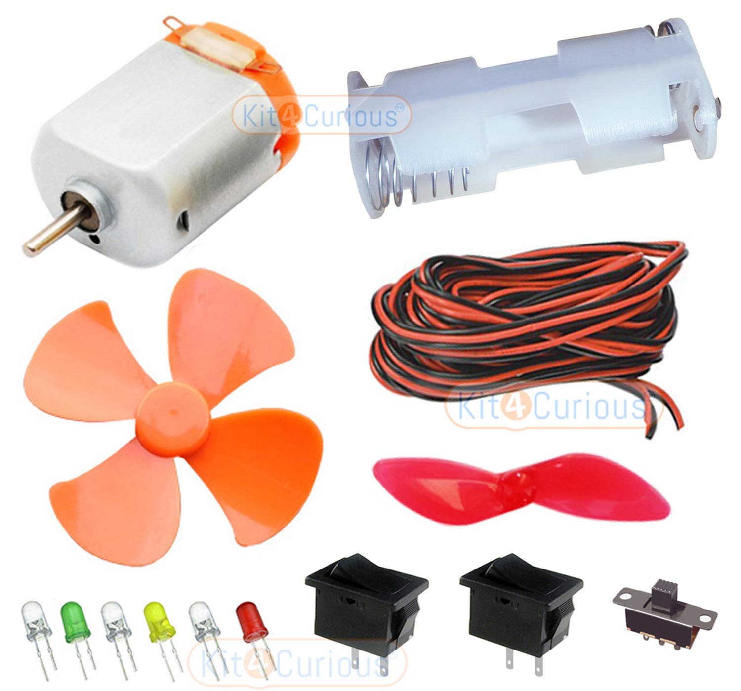 Kit4Curious NASA Tech Motors 50 Items In 1 Kit with Instruction Manual