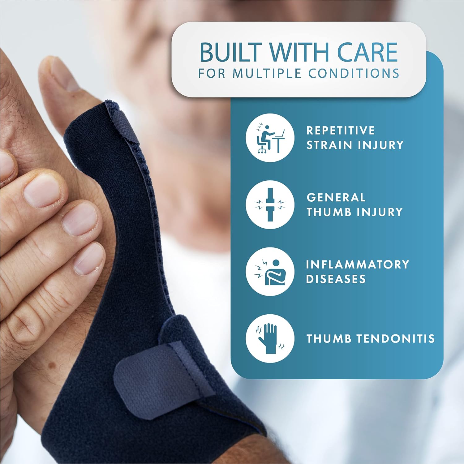 Actesso Neoprene Thumb Splint Brace, Thumb Support & Relief from Thumb Injury, Wrist Tendonitis, De Quervain's, Arthritis - Image 4
