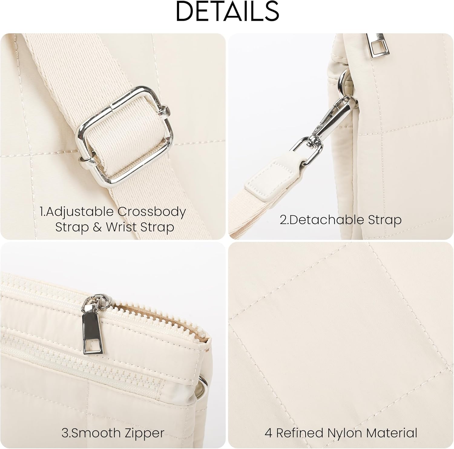 befen Puffer Crossbody Wristlet for Women, RFID Wristlet Wallet Purse with 2 Strap, Lightweight Shoulder Bag for Travel