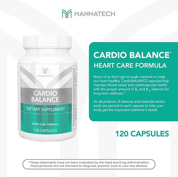 Mannatech - CardioBALANCE - 90 Capsules | Contains L-Arginine, CoQ10, Folic Acid, Vitamins C, E, B6 and B12, Daily Cardiovascular Wellness Support
