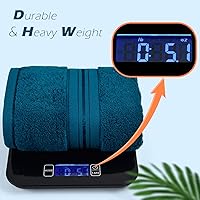 Vista 3 de Cleanbear Toalla de mano de algodón gruesa para baño, paquete de 2 unidades (azul pavo real), 13 x 28 pulgadas