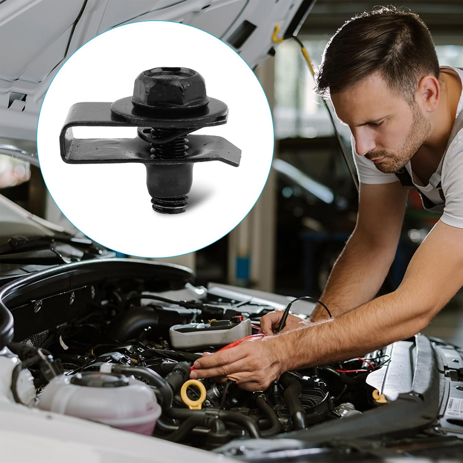 50PCS M 6-1.0 Fender Liner Screw U Nut Kit, Multipurpose Fender Bolts and Body Fastener Clips for Most Cars Fender, Engine Undertray Cover and Engine Splash Shield (M6-1.0, M6-1.0)
